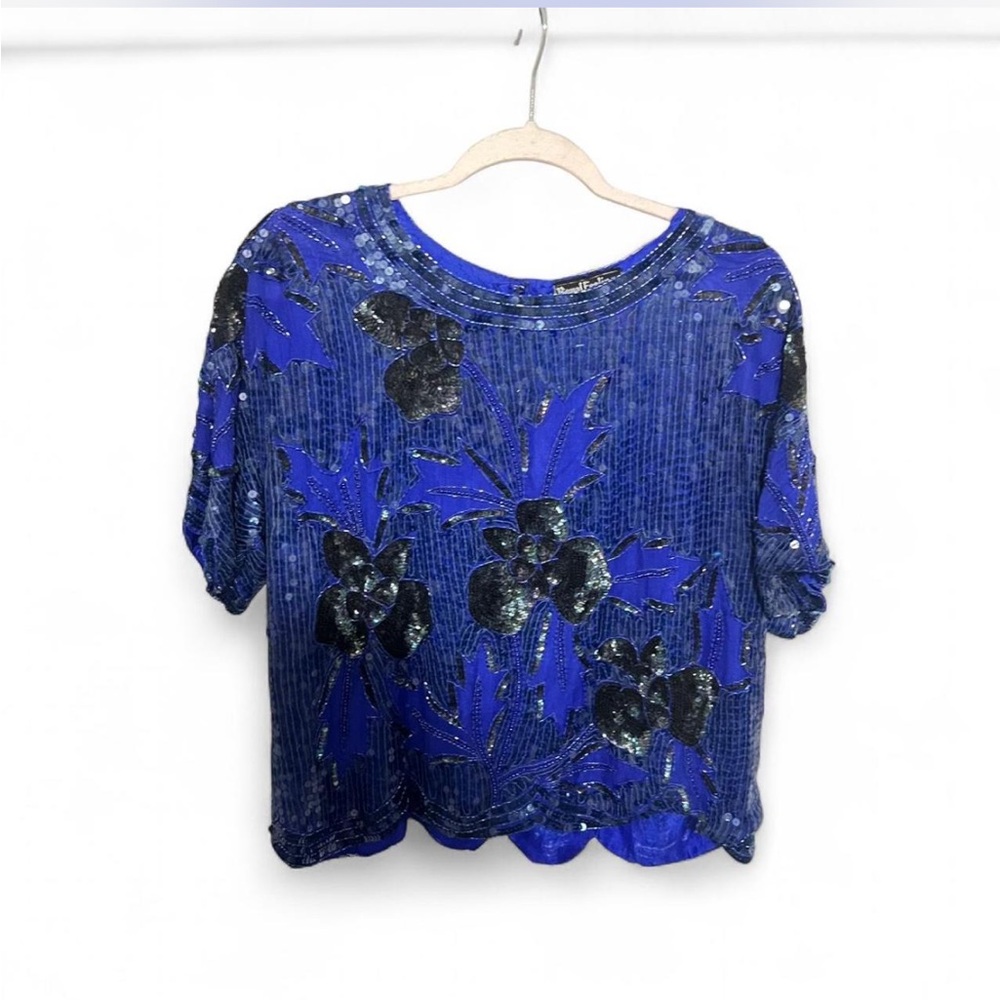Vintage silk beaded and sequin top